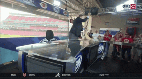 Jim Day Broom Sweep Reds Game GIF