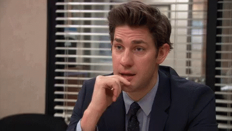 Jim Halpert Cute Smile Lip Bite GIF