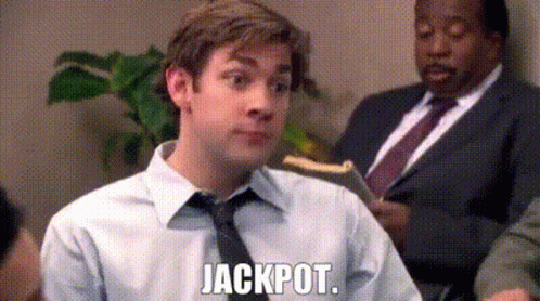 Jim Halpert The Office Sarcastic Jackpot GIF