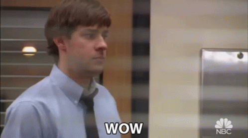 Jim Halpert The Office Sarcastic Wow GIF