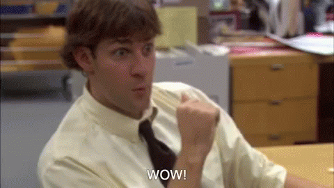 Jim Halpert The Office Wow Amazed GIF