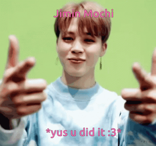 Jimin Mochi Thumbs Up Saying Yus U Did It 3 GIF