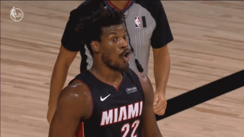 Jimmy Butler Miami Hit Shocked Face GIF