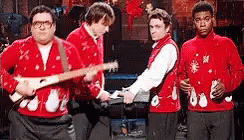 Jimmy Fallon And Friends In Red Sweater Weather Snl GIF