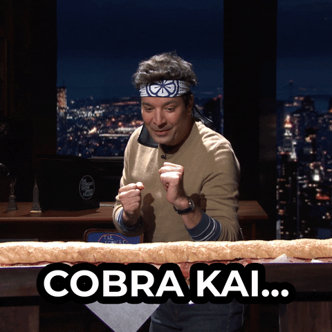 Jimmy Fallon Cut Bread Using Karate Chop Ninja Moves GIF