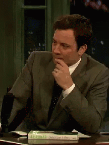 Jimmy Fallon Resisting Temptation GIF