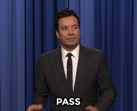Jimmy Fallon Saying Pass GIF