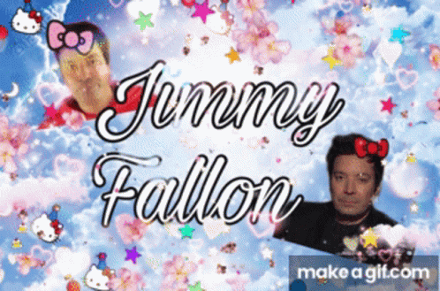Jimmy Fallon Surrounded by Hello Kitty and Stars