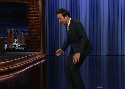 Jimmy Fallon Walks In Pretend Balance Beam GIF