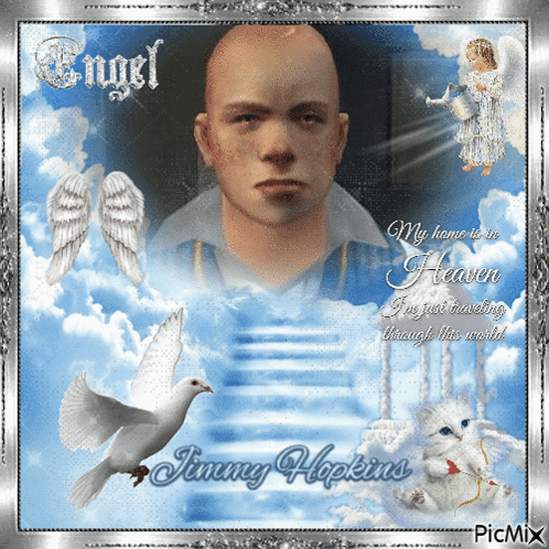 Jimmy Hopkins Surrounded by Angels and Clouds
