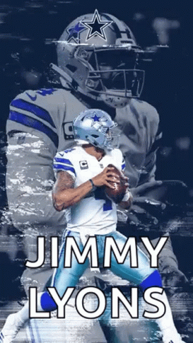 Jimmy Lyons Is A Cowboys Football Player Who Is Holding A Football . GIF