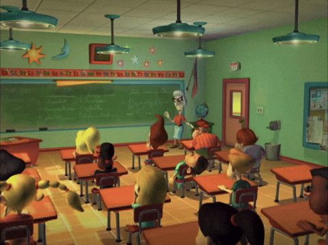 Jimmy Neutron And Friends In A Classroom GIF