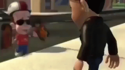 Jimmy Neutron Giving Broken Skateboard To Nick Dean GIF