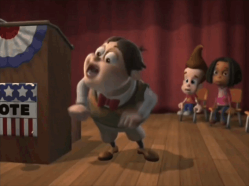 Jimmy Neutron Looking At Dancing Bolbi Stroganovsky GIF