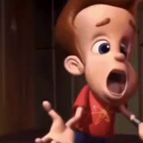 Jimmy Neutron Screaming In Front Of People GIF