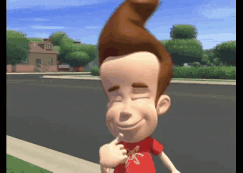 Jimmy Neutron Smiling and Pointing
