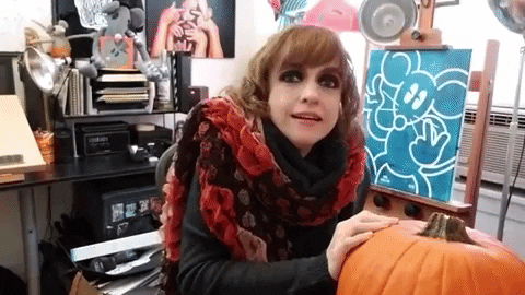 Jin Wicked Stabbing A Pumpkin GIF