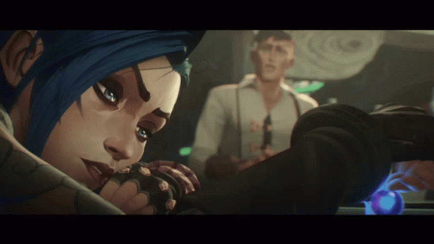 Jinx Arcane Playing Marble GIF