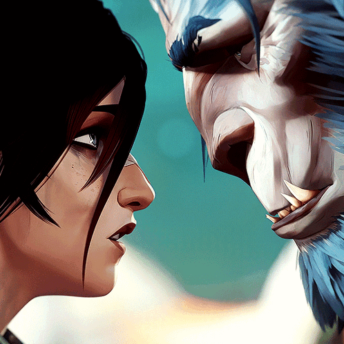 Jinx Arcane Purple Eyes Blue Hair GIF