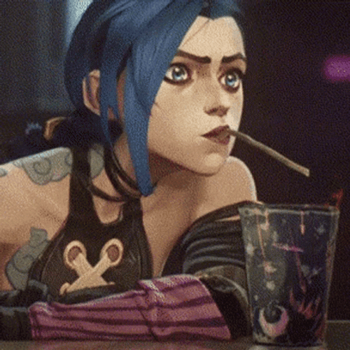 Jinx Arcane Sipping On Straw GIF
