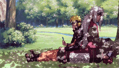 Jiraiya And Naruto Under The Tree GIF