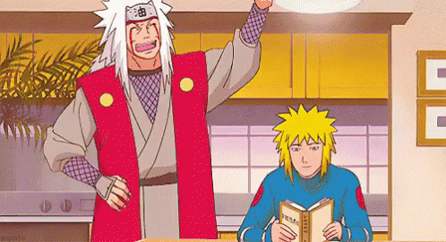 Jiraiya Scold Minato Namikaze GIF