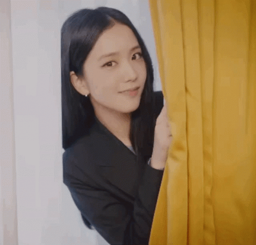 Jisoo Hide With Curtains GIF