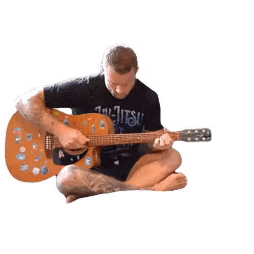 Jiu-Jitsu Man Playing Acoustic Guitar