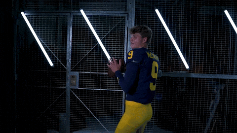 Jj Mccarthy Throwing Football GIF
