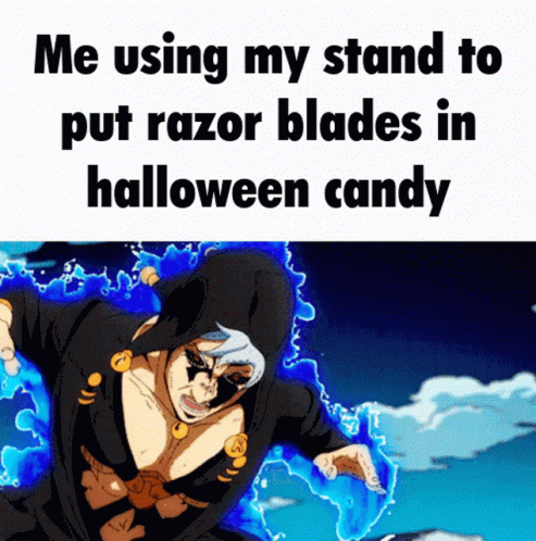 Jjba Razor Blades In Halloween Candy GIF