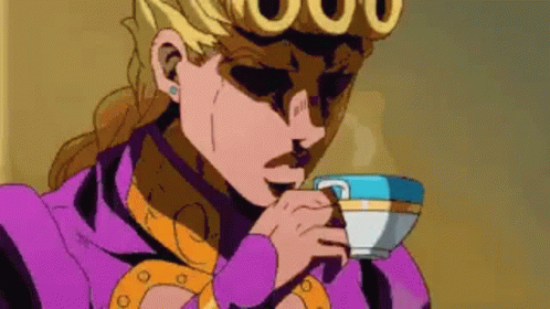 Jjba Giorno Giovanna Drinking Coffee GIF