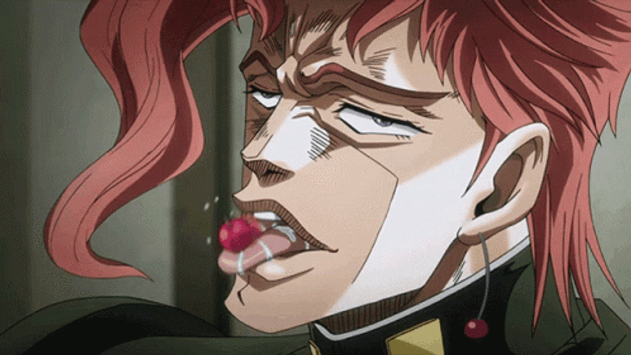Jjba Noriaki Kakyoin Eating Cherry GIF