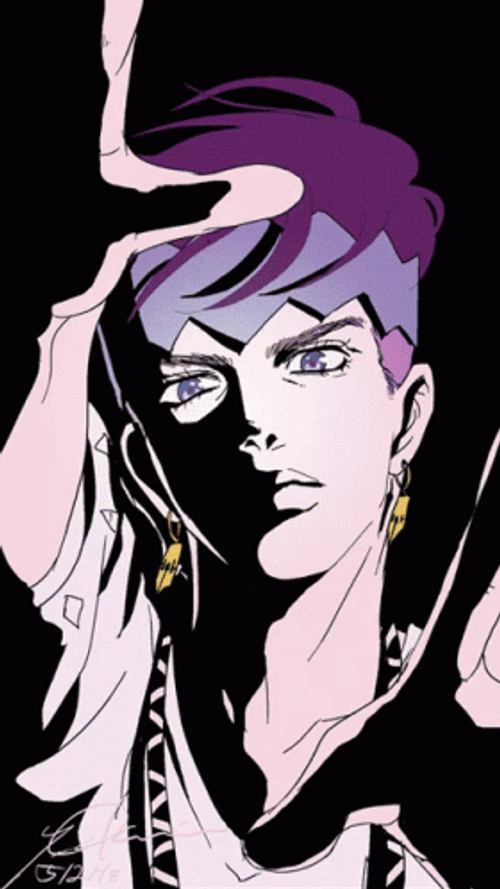 Jjba Rohan Kishibe Neon Image GIF