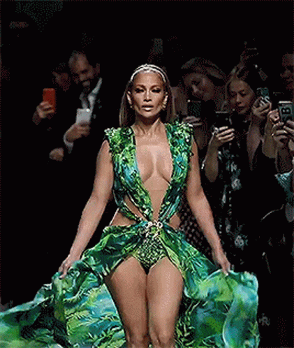 Sexy Jlo Versace Spring Show 2020 GIF