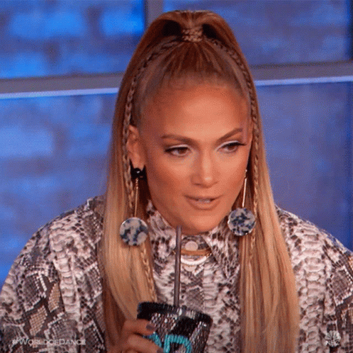 Jlo Sipping From Her Cup GIF