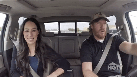 Joanna Gaines Riding A Car GIF