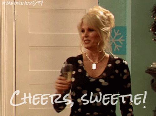 Joanna Lumley Cheers Meme GIF