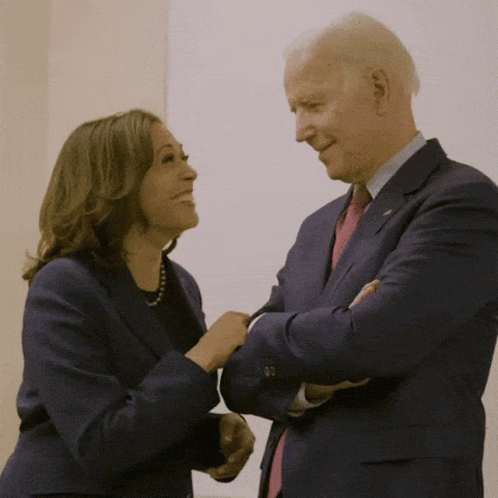 Joe Biden and Kamala Harris Looking at Each Other