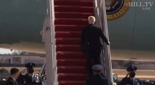 Joe Biden Falling While Boarding Loop GIF