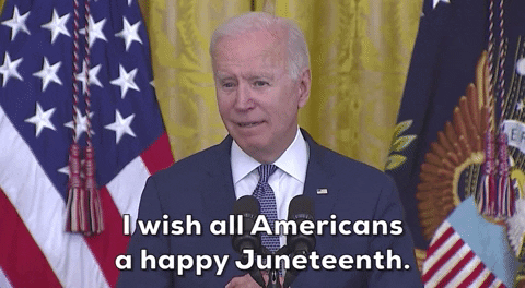 Joe Biden Greeting Happy Juneteenth GIF
