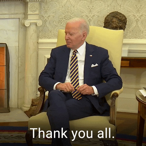 Joe Biden Sitting Thank You All GIF