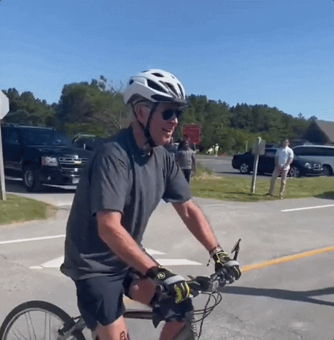 Joe Biden Stumbling On Bike GIF