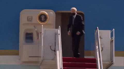 Joe Biden Waving After Falling From Stairs GIF