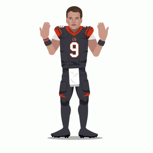 Joe Burrow Cartoon Number 9 GIF