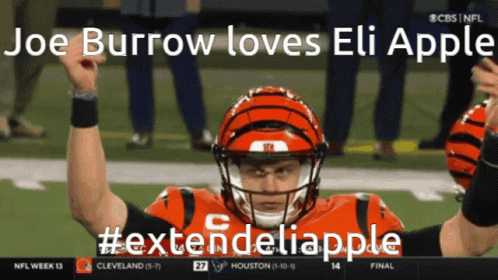 Joe Burrow Loves Eli Apple And #Extendeliapple Is Being Used GIF