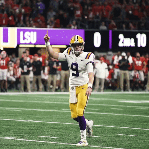 Joe Burrow Player Of Ed Orgeron Happily Jump GIF