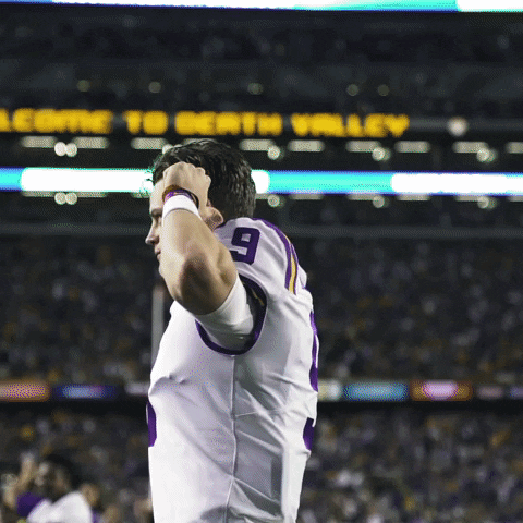 Joe Burrow Player Of Ed Orgeron Holding Up His Hands GIF