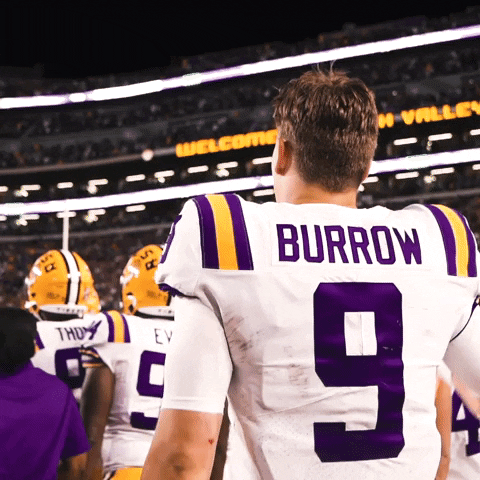 Joe Burrow Player Of Ed Orgeron Jumping GIF