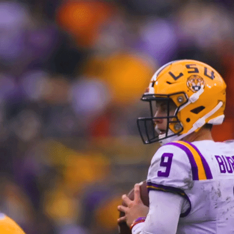 Joe Burrow Player Of Ed Orgeron Passing Ball GIF