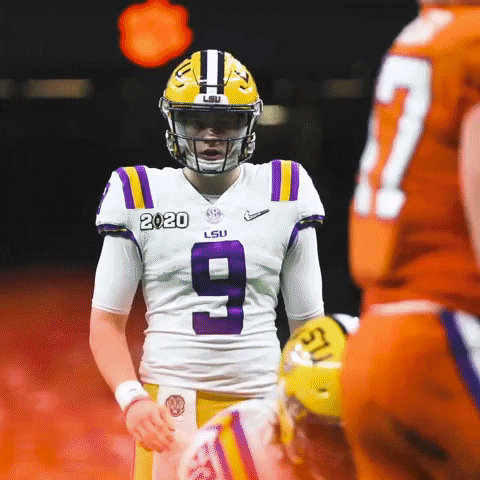 Joe Burrow Player Of Ed Orgeron Score Touchdown GIF